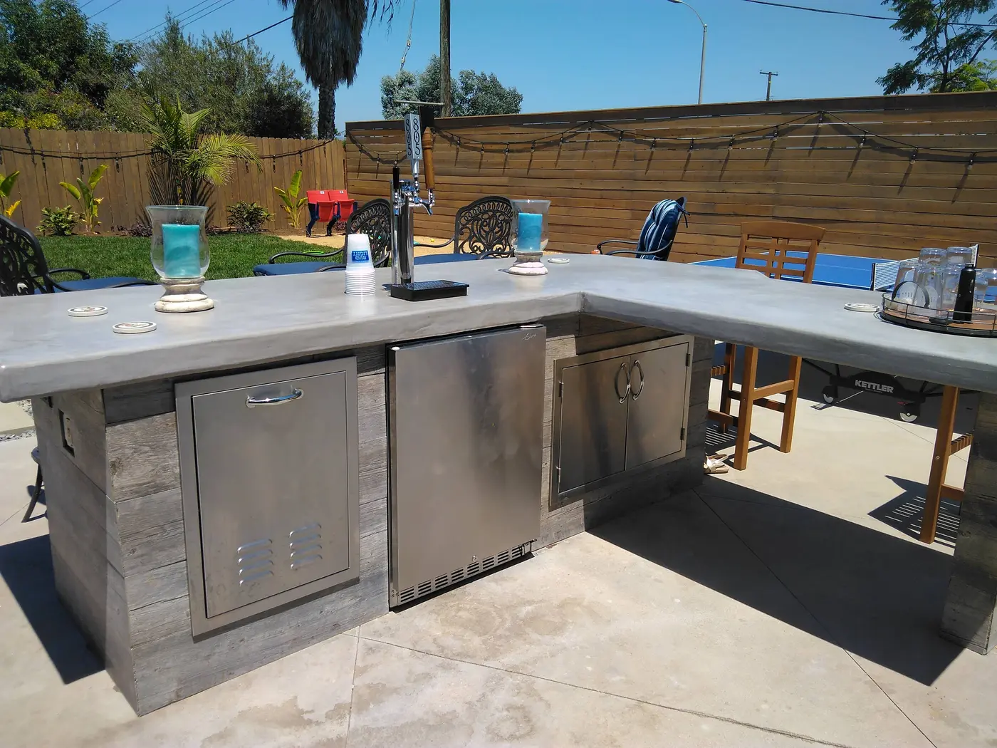 Custom outdoor kitchen and entertaining area
